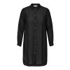 Car VANDA - Lang sort skjorte kjole i let viskose med stribet struktur fra Only Carmakoma