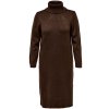 Car BRANDIE - Flot brun strik kjole med høj hals fra Only Carmakoma