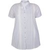 Shara - Lækker skjorte tunika i hvide og lyseblå striber fra Zhenzi