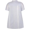 Shara - Lækker skjorte tunika i hvide og lyseblå striber fra Zhenzi