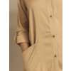 KEARA  - Lang brun skjorte kjole i ekstra blød viskose / modal fra Zhenzi