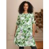MINTA - Lang grøn skjorte tunika med smukt botanisk print fra Zhenzi