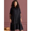 Kimora - Flot sort stribet skjorte kjole i bæredygtig viskose fra Zhenzi