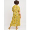 Skøn gul viskose kjole med flot print fra Adia