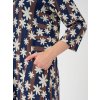 Felia - Skøn kjole i viskose jersey med blå og brune striber og lyse blomster fra Pont Neuf