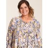 Johanne - Lækker viskose skjorte tunika i flot blomster print fra Gozzip