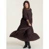 SUSSIE - Flot lang viskose kjole i brun fra Gozzip