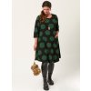 Kitty - Sort viskose kjole i kraftig kvalitet med grønne prikker fra Pont Neuf