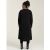 SANNE - Sort viskose kjole med smarte detaljer i læder look fra Studio