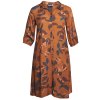 Tempe - Flot brun viskose skjorte kjole med flotte blade print fra Aprico