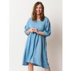 Amarie - Smuk lyseblå tencell kjole med V-hals og 3/4 ærmer fra Pont Neuf
