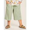 Susi - Korte bukser med brede ben i en eksklusiv lys grøn viskose og hør lvalitet fra Gozzip
