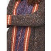 Lang cardigan med flot strikket farvespil  fra Adia