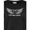 Car WILD - Sort bomulds T-shirt med flot 'Fly Sky High' print fra Only Carmakoma