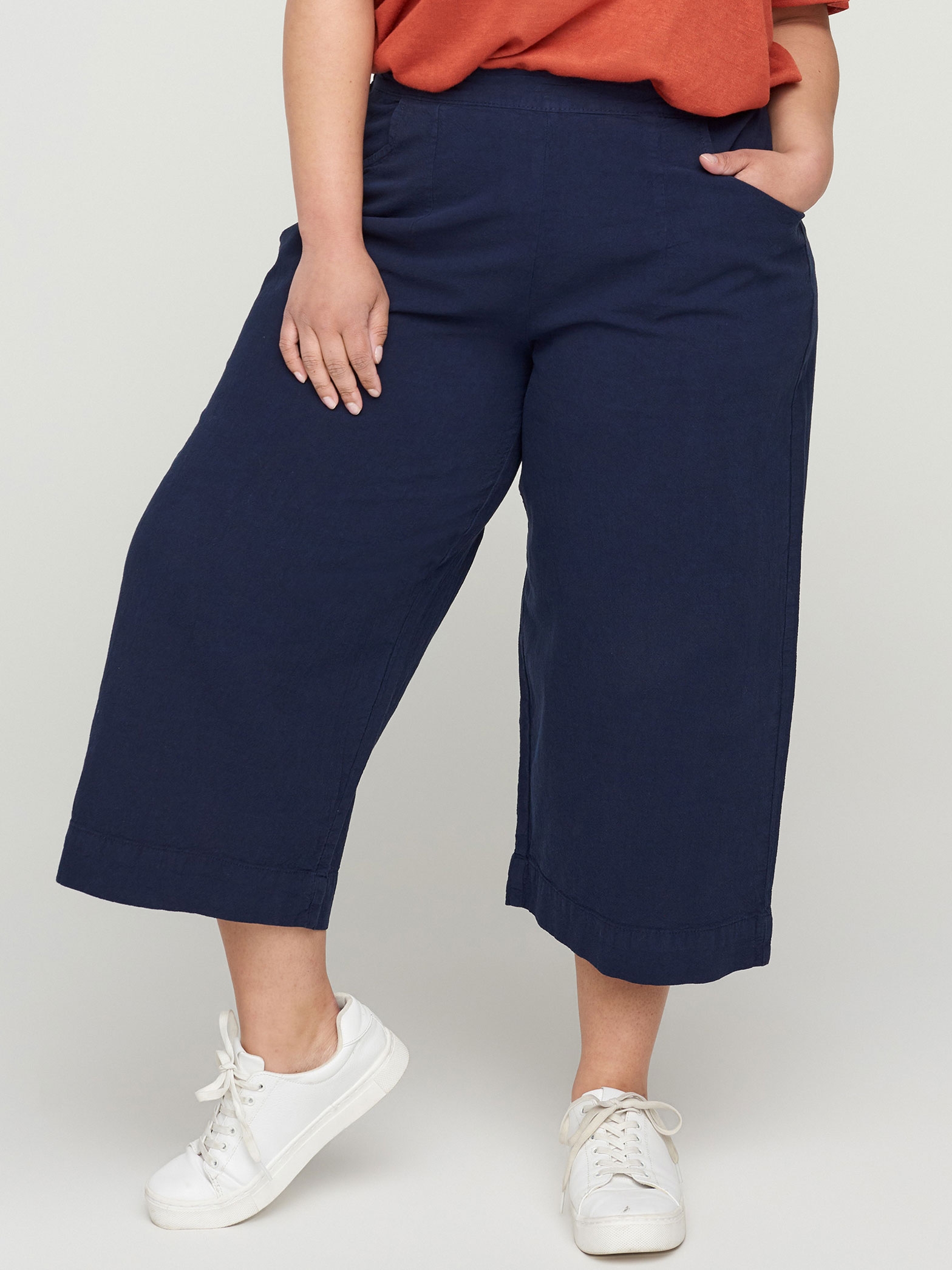 Ruin Hævde overtale Zizzi Mørkeblå culotte bukser i bomuld, 46-48 / M female 46-48 / M ⋆ 229.00  DKK