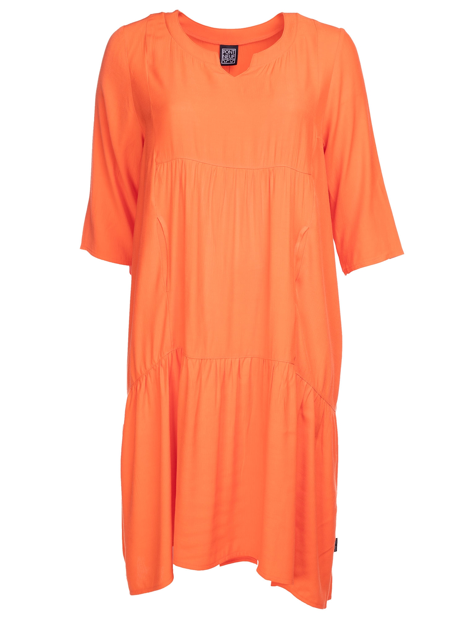 Rigmor kjole i orange med flæser